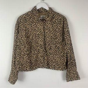 American Eagle Leopard Jacket Large